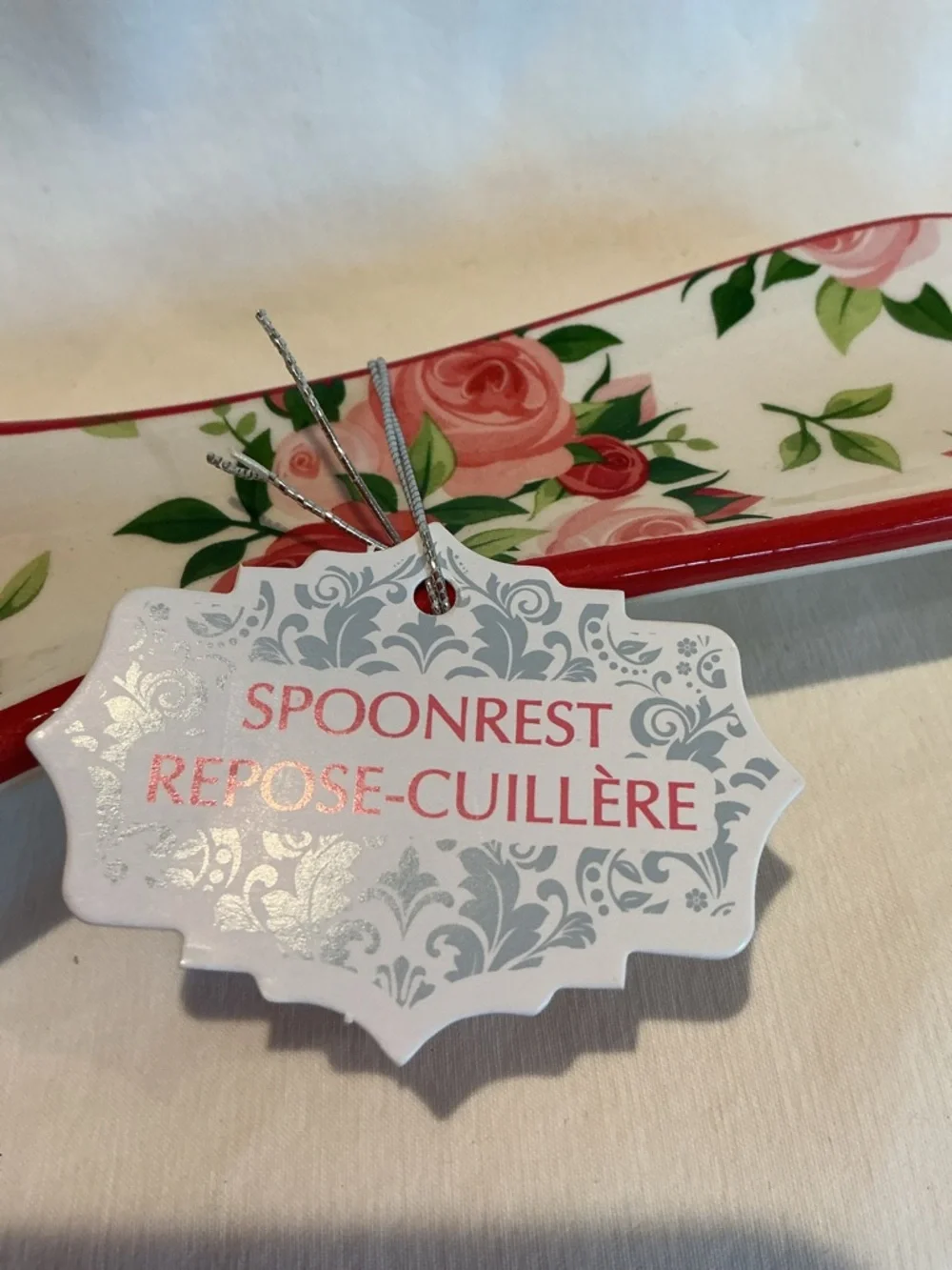 Red and Pink Roses Spoon Rest